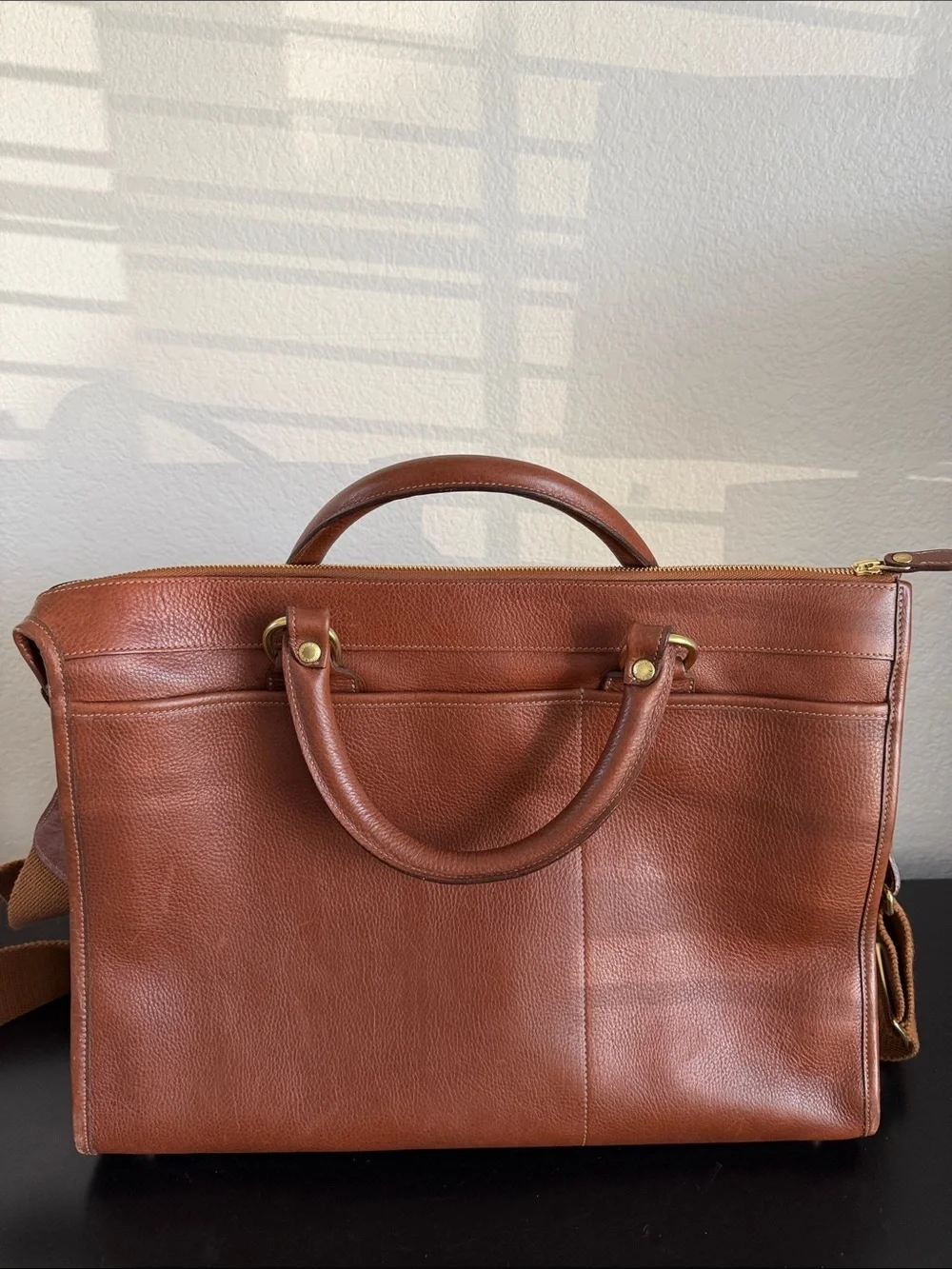Ghurka Vintage Chestnut Luxury Leather Men’s Briefcase Shoulder Bag